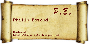 Philip Botond névjegykártya